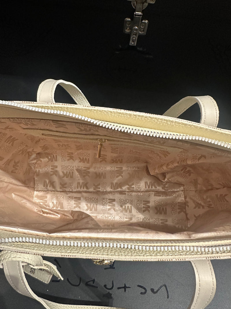 Bolsa Tote Feminina Michael Kors MK Monogram Cream - Pronta Entrega