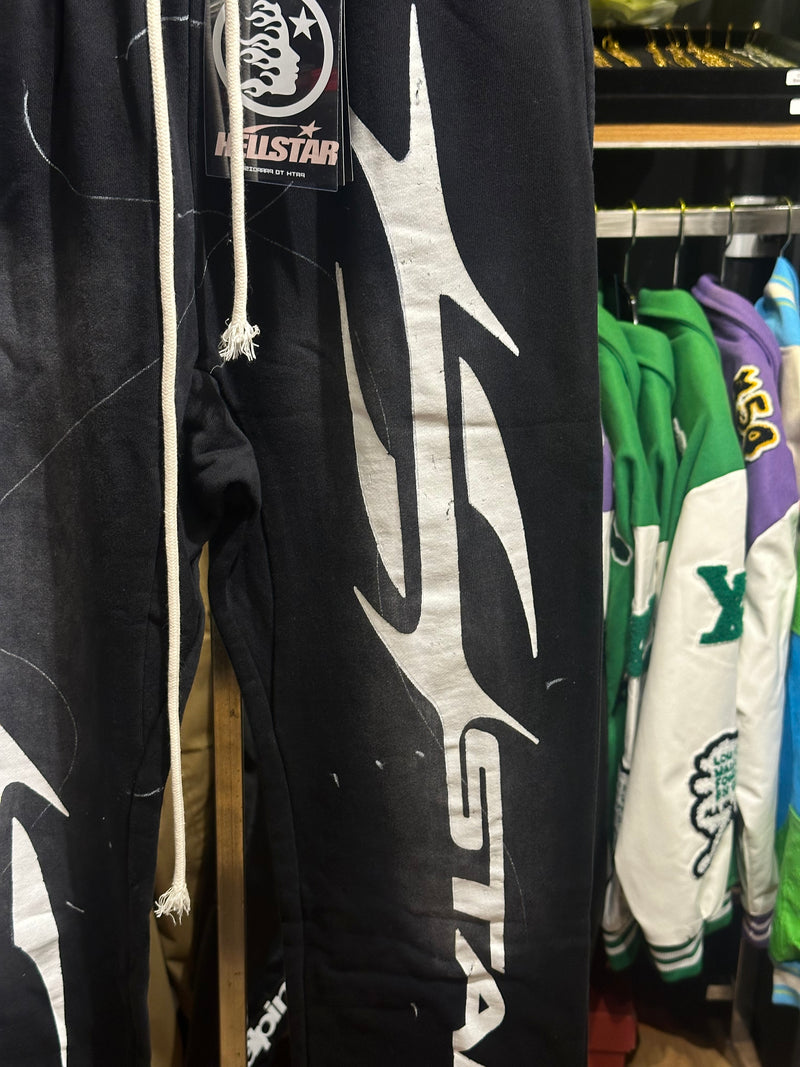 Calça Hellstar Moletom Destonado Preto - Pronta Entrega