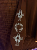 Camiseta Long Sleeve Chrome Hearts Blue Cruz - Pronta Entrega