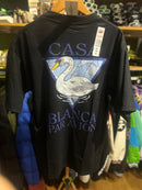 Camiseta Casablanca Blanca Par Avion Preta Oversize - Pronta Entrega