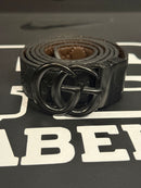 Cinto Gucci Black Estampado Fivela GG Preta - Pronta Entrega