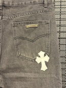 Calça Jeans Escura Chrome Hearts White Cruz - Pronta Entrega