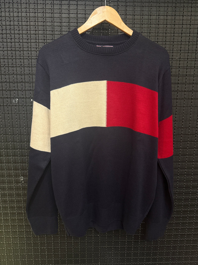 Suéter Tommy Hilfiger Azul/Branco/Vermelho - Pronta Entrega
