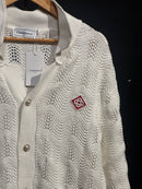 Conjunto Casablanca Crochê Camisa Manga Curta + Short White - Pronta Entrega