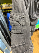 Calça Baggy Utility Cargo Jeans Destonado Preto - Pronta Entrega