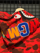 Jaqueta Bape Shark Camo Red Full Zip - Pronta Entrega