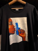 Camiseta SUPREME Woman Gun BLUE Preta - Pronta Entrega