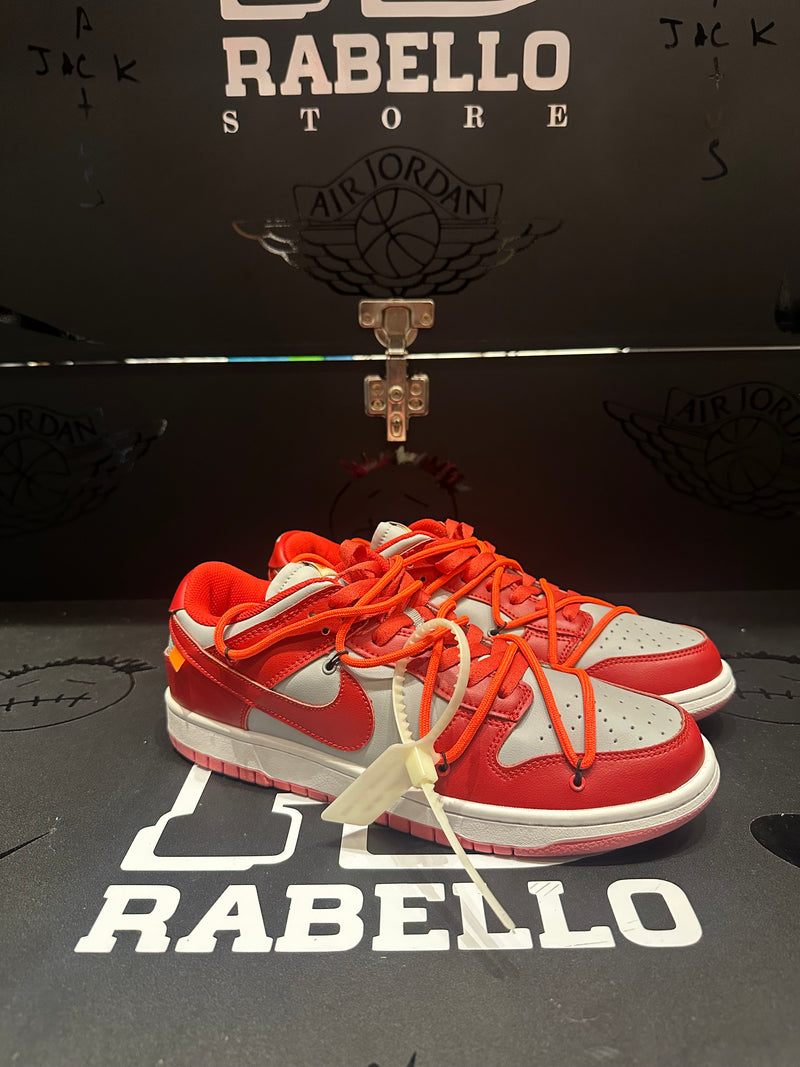Tênis Nike Dunk Low X Off-White University Red - Pronta Entrega