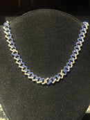 Corrente Cravejada Em Zicornia Cubica Azul/Prata 50 CM - Pronta Entrega
