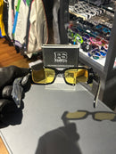 Óculos Off-White Retangular Preto Recortado Lente Amarela  - Pronta Entrega