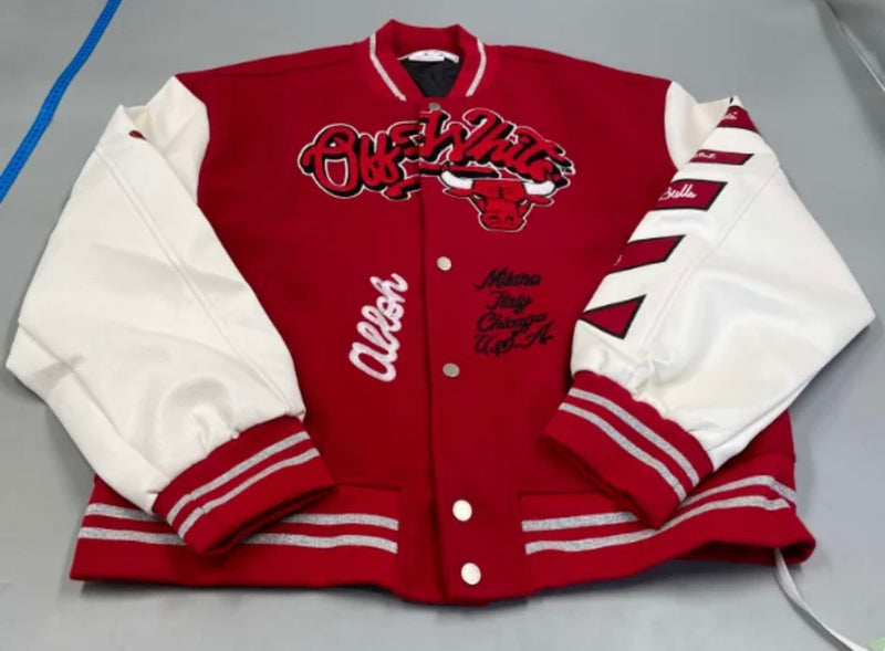 Jaqueta Off-White Varsity Chicago Bulls Red - Encomenda