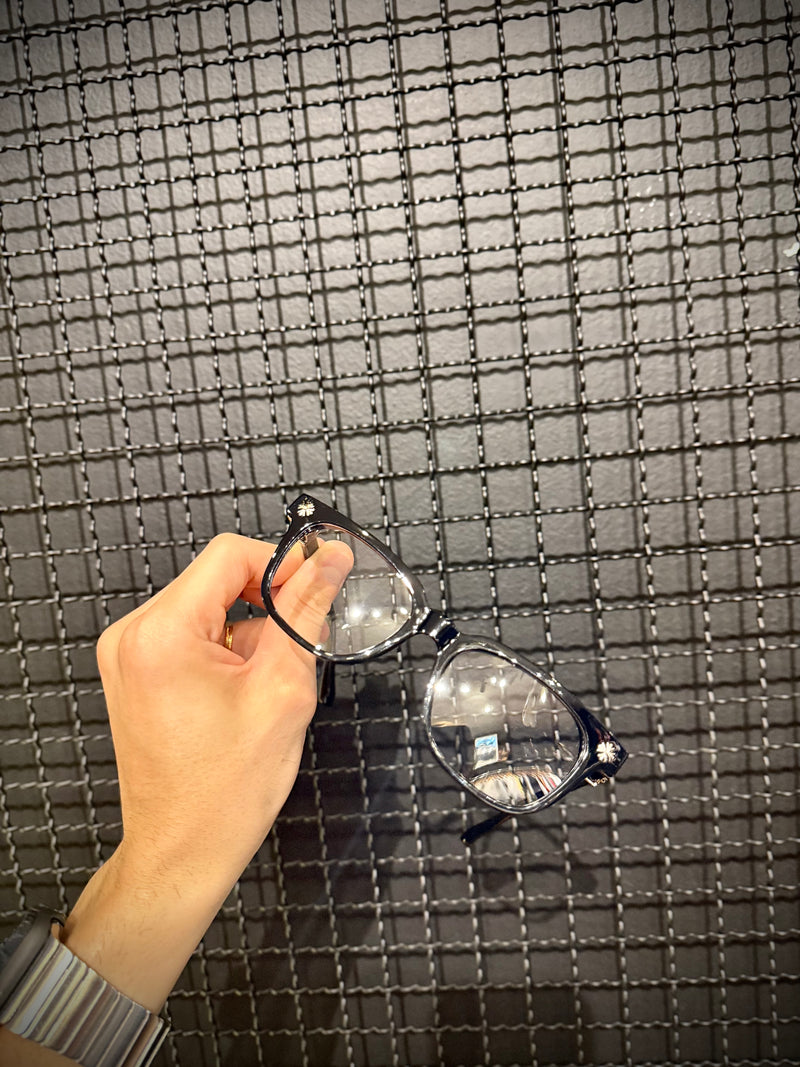 Óculos Chrome Hearts Armação Preto Prata - Pronta Entrega