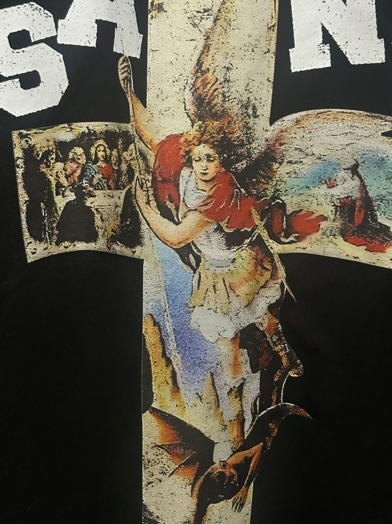Camiseta Saint Angel In Cruz Black - Pronta Entrega