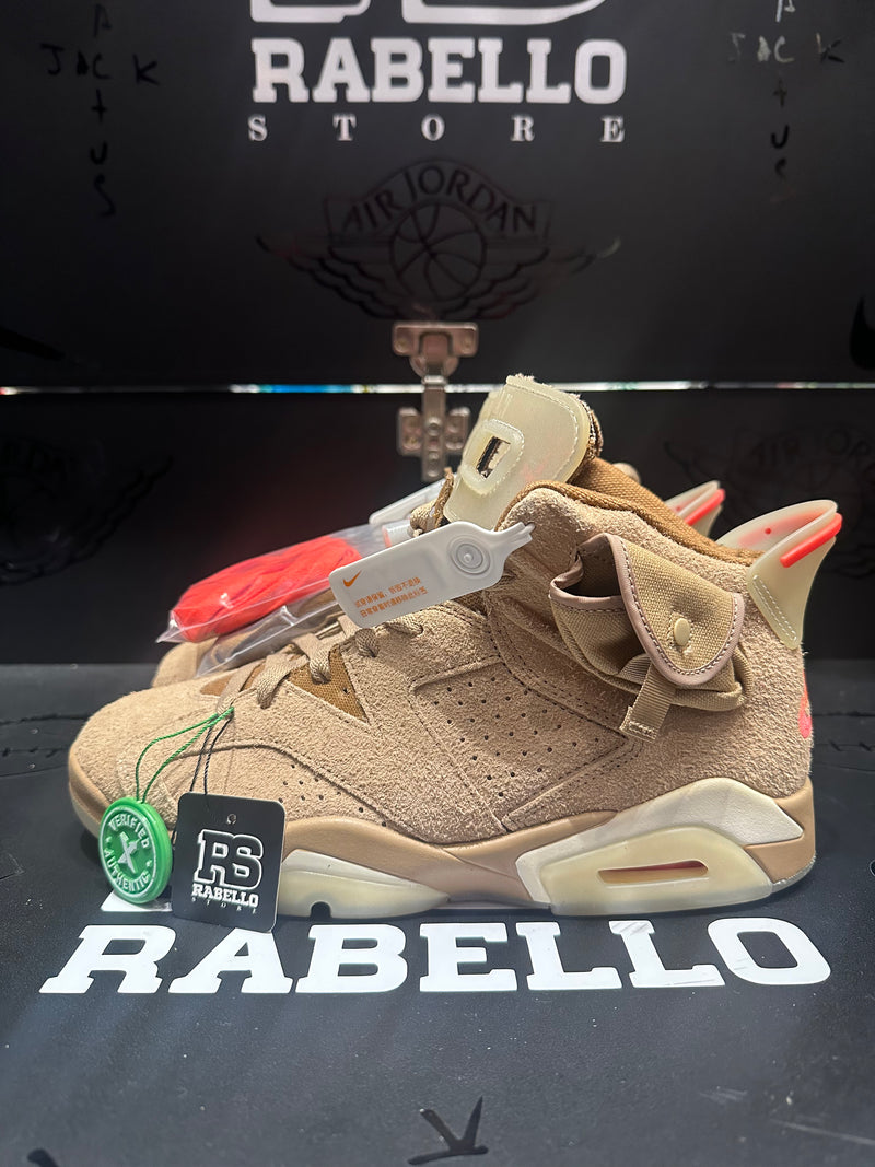 Tênis Nike Air Jordan 6 Retro X Travis Scott British Khaki - Pronta Entrega
