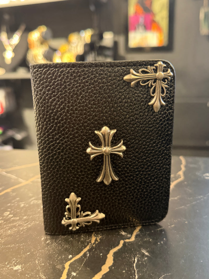 Carteira Chrome Hearts Courino Logo Metal 2# - Pronta Entrega