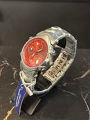 Relógio Oakley GMT Silver Fundo Vermelho - Pronta Entrega