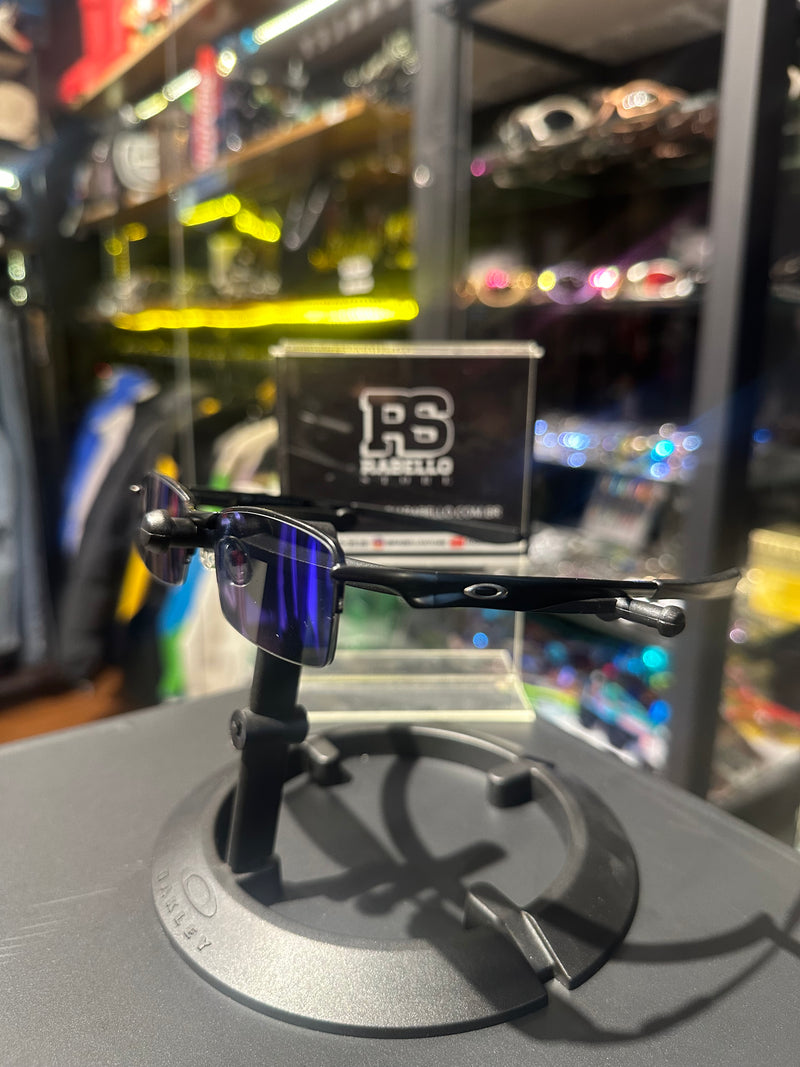 Óculos Oakley Lupa Do Vilão Preto Lente Espelhada Azul - Pronta Entrega