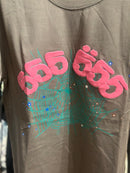 Camiseta Sp5der Marrom/Rosa - Pronta Entregaa