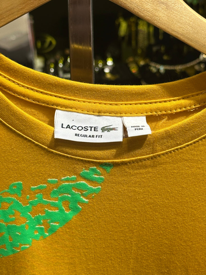Camisa Lacoste Amarela Logo Croc Green - Pronta Entrega