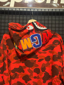 Jaqueta Bape Shark Camo Red Full Zip - Pronta Entrega