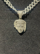 Corrente Cravejada Pingente XXXTENTACION Em Zicornia Cubica Prata 45 CM - Pronta Entrega