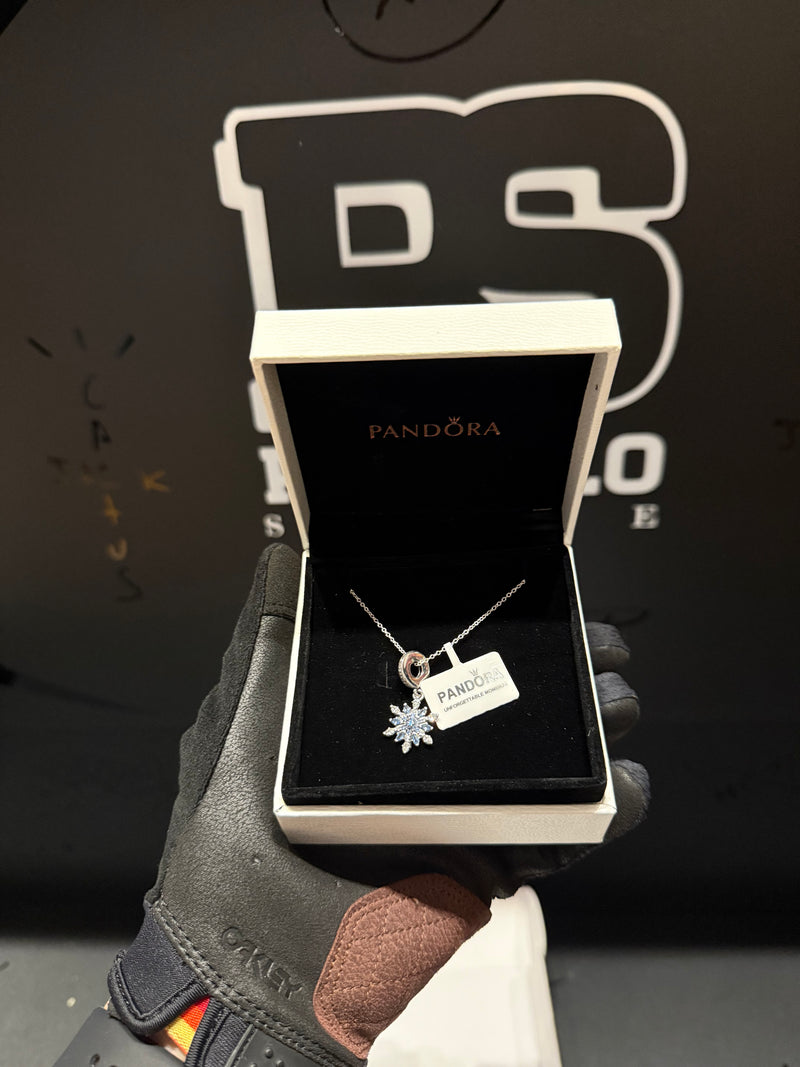 Colar Pandora Floco de Neve Prata 925 Tamanho 45 CM - Pronta Entrega