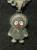 Corrente Cravejada Pingente Eskimo Em Zicornia Cubica Prata 45 CM - Pronta Entrega