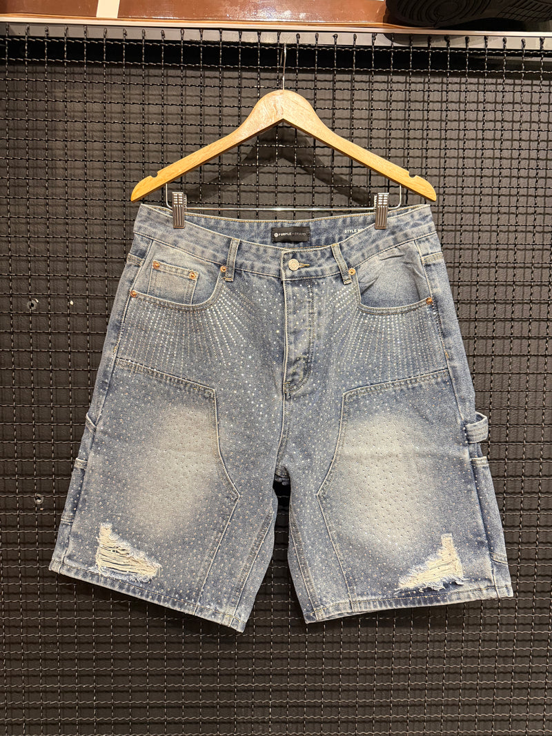 Short Jeans Claro Purple Brand Brilliant Lights - Pronta Entrega
