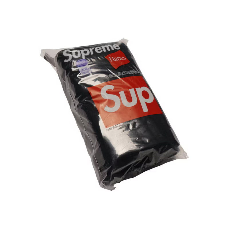 Supreme X Hanes Pack 3 Unidades "Boxer Briefs" Preto - Pronta Entrega