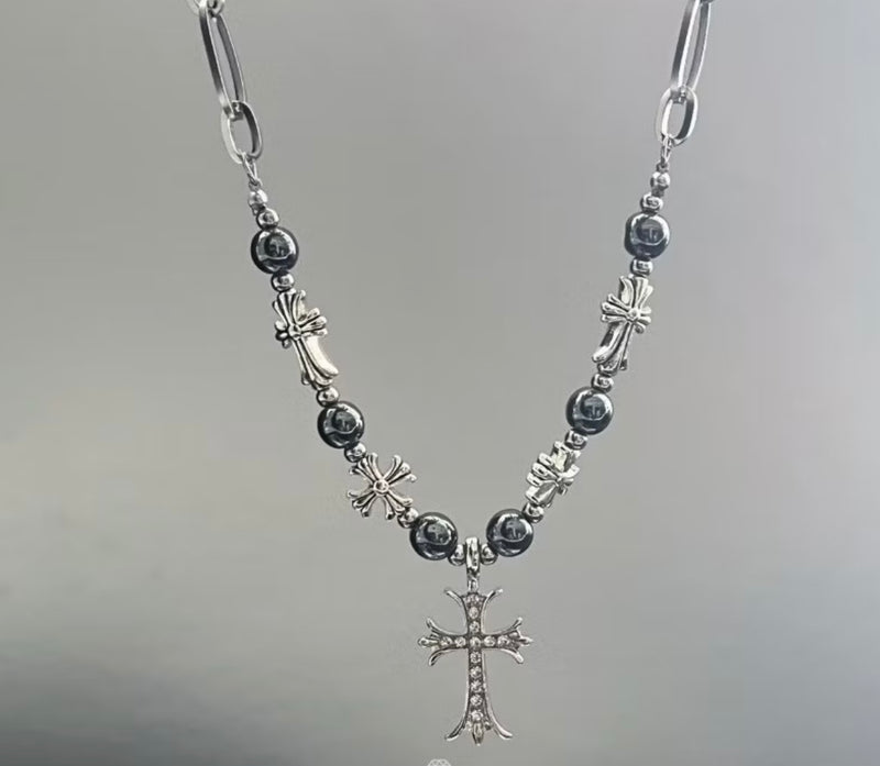 Colar Chrome Hearts Vintage Y2K Prata - Pronta Entrega