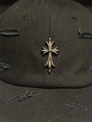 Boné Aba Curva Chrome Hearts Logo Cruz Preto - Pronta Entrega