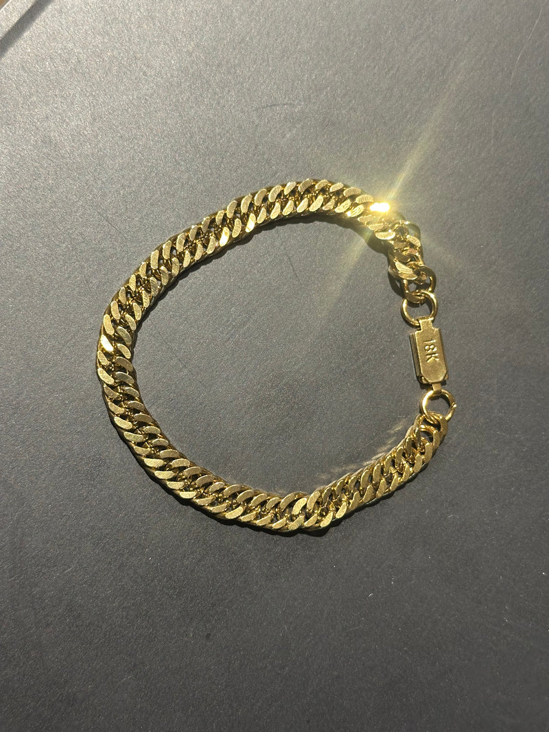 Pulseira Groumet Slim Dourada 20 CM - Pronta Entrega
