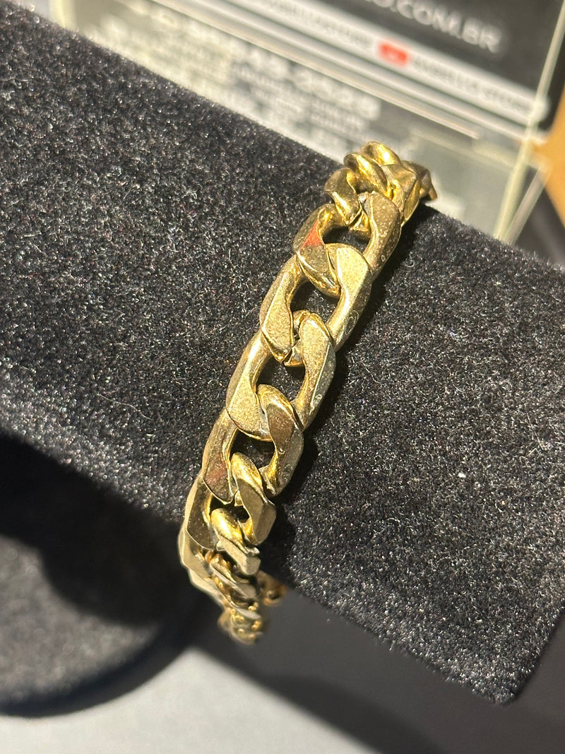 Pulseira Groumet Dourada 20 CM - Pronta Entrega