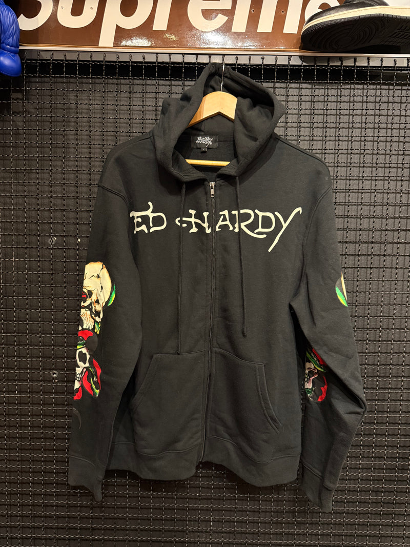 Jaqueta Moletom Ed Hardy Snake Skull Black - Pronta Entrega