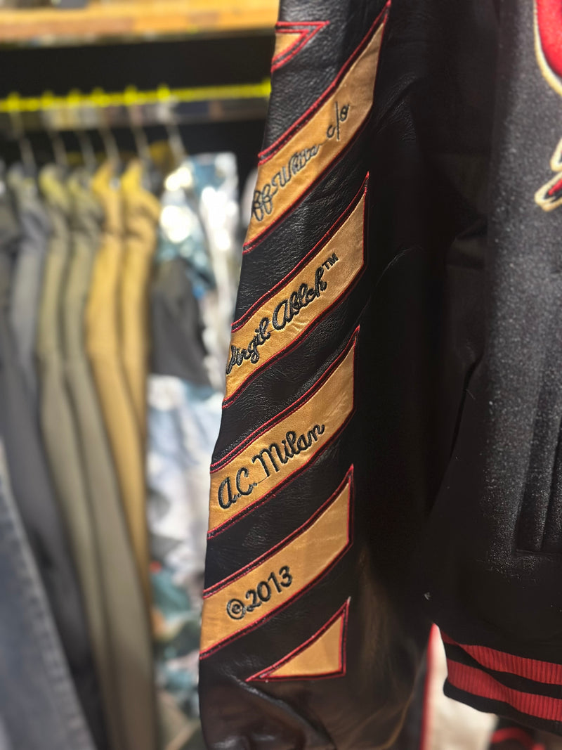 Jaqueta Varsity Off-White X A.C Milan Black/Red - Pronta Entrega