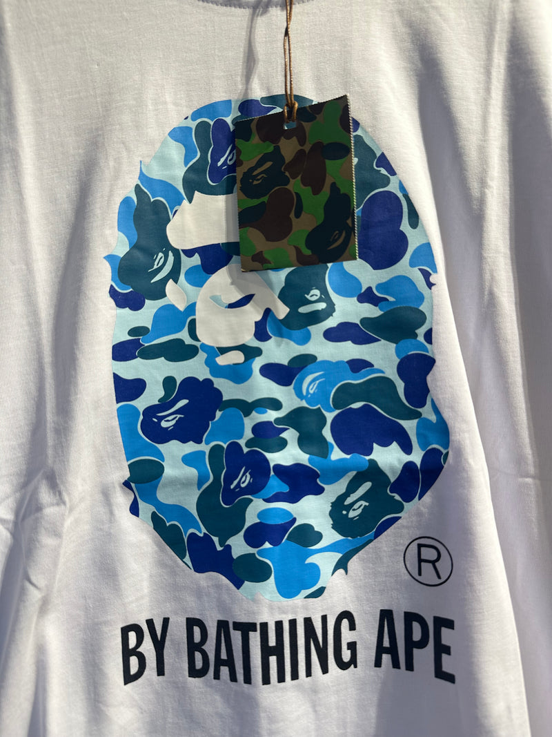 Camiseta BAPE ‘Big Logo Ape ’ Blue Branco - Pronta Entrega