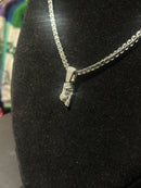 Corrente Cravejada Pingente Jesus Cristo Em Zicornia Cubica Prata 45 CM - Pronta Entrega