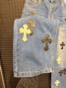 Calça Jeans Chrome Hearts x Comme Des Garçons Cruz Black White - Pronta Entrega