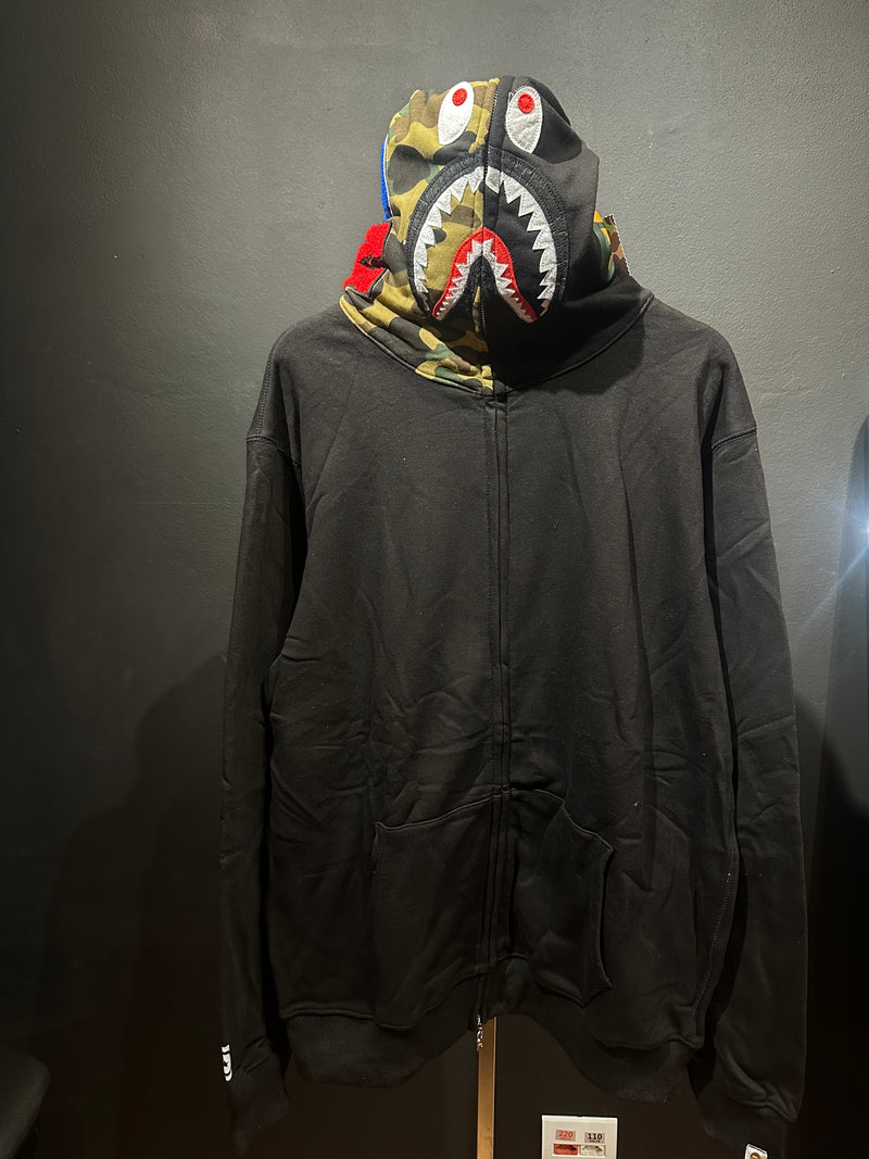 Jaqueta Bape Shark Hoodie Camo Black Full Zip - Pronta Entrega