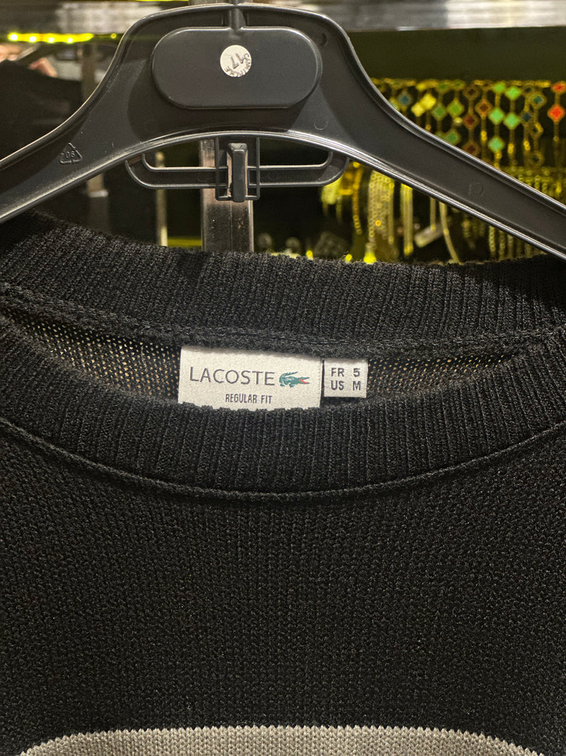 Suéter Lacoste Preto/Cinza - Pronta Entrega