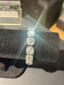 Pulseira Ice Cravejada Em Zicornia Cúbica Prata 20 CM - Pronta Entrega