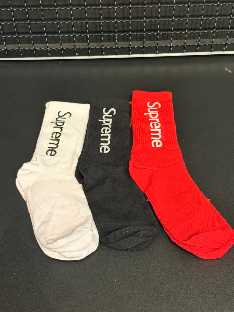 Pack 3 Meias Supreme Cano Alto Multicolors  - Pronta Entrega