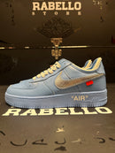 Tênis Air Force 1 Low X Off-White MCA University Blue/Metallic Silver-White - Pronta Entrega