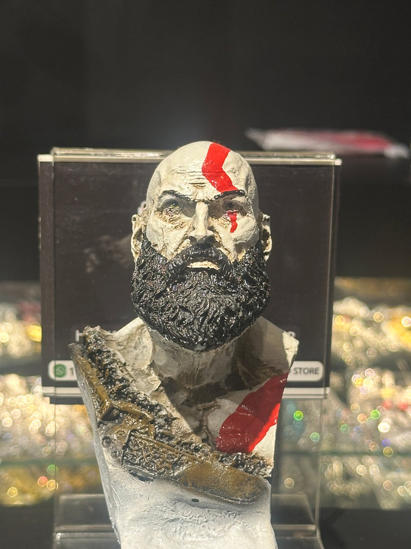 Boneco de Ação God Of War Busto Kratos 16cm Resina - Pronta Entrega