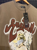 Camiseta Mixed Emotion Angel Brown Oversized - Pronta Entrega