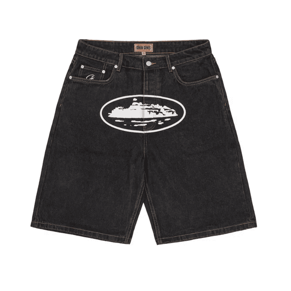 corteiz Alcatraz shorts black ハーフパンツ M Shorts Corteiz Alcatraz Denim Washed Black - Encomenda