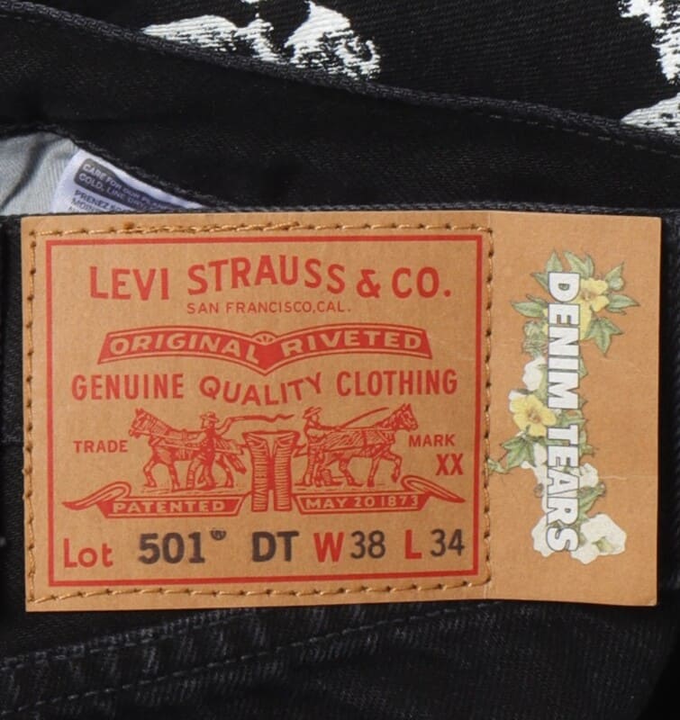 Calça Denim Tears x Levi's Cotton Wreath Jean Black - Encomenda