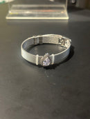 Pulseira Prata Ajustável Pingente Gota - Pronta Entrega