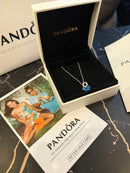 Colar PANDORA Blue Murano Glass Butterfly Set Necklace with Pendant 925 Silver - Pronta Entrega