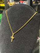 Corrente Banhada Pingente Cruz/Pai Nosso 25 CM - Pronta Entrega